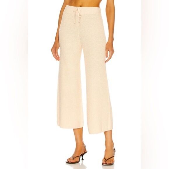 NEW Alc martell high waist crop knit flare womens pants desert rose - Picture 2 of 15